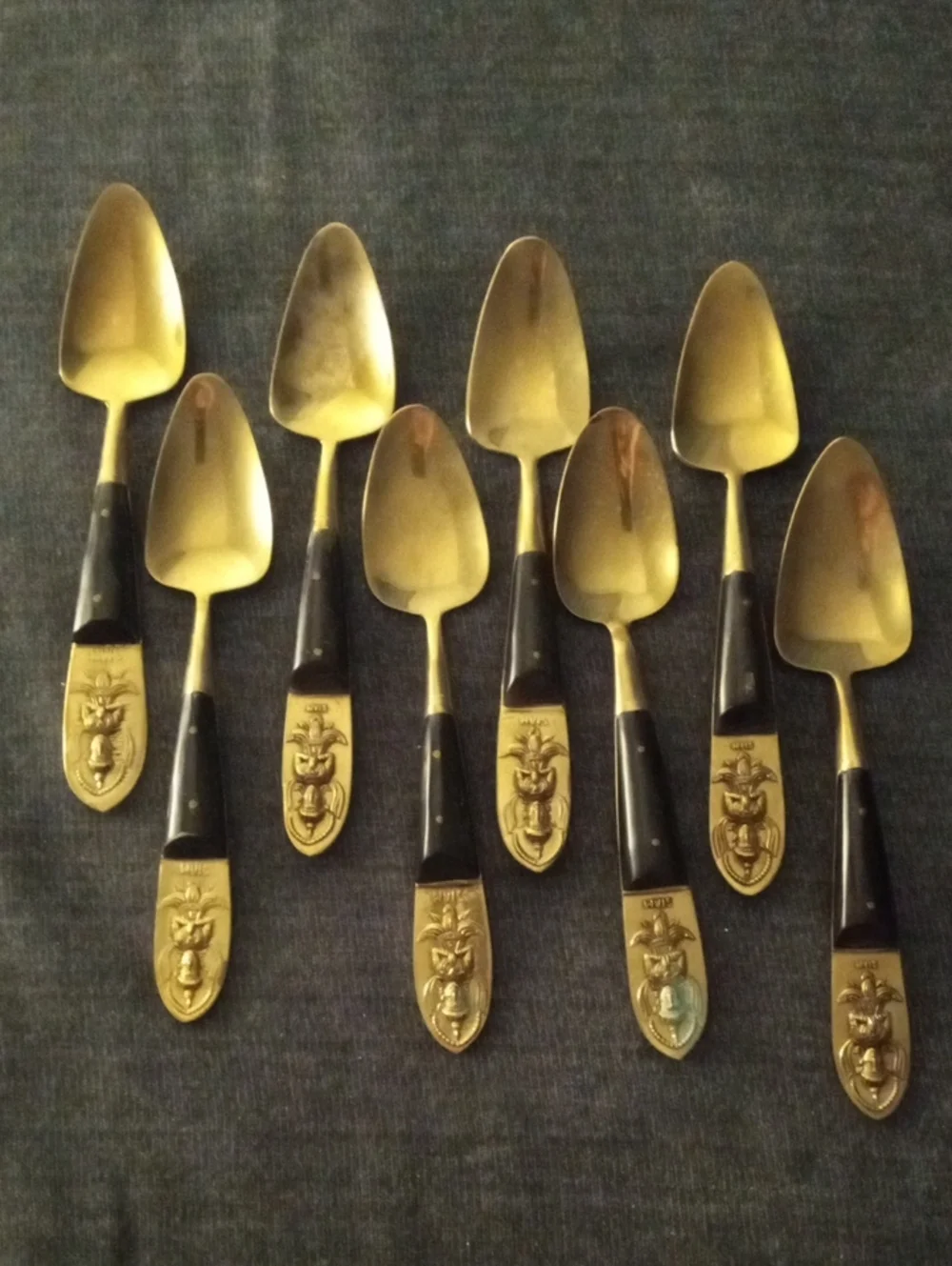 Vintage SIAM Brass & Rosewood Spoons